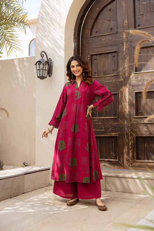 Handloom cotton smart two piece cordset (C280)