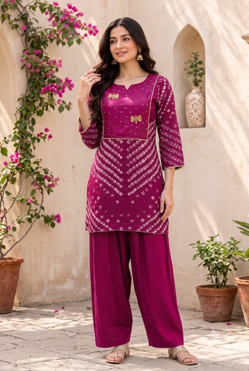 Muslin silk with lining paired with farshi salwar two piece cordset (C734)