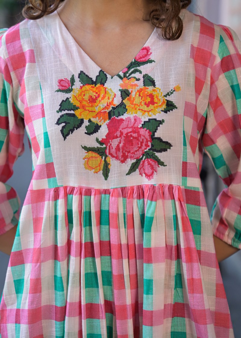 Linen one piece dress (B739)