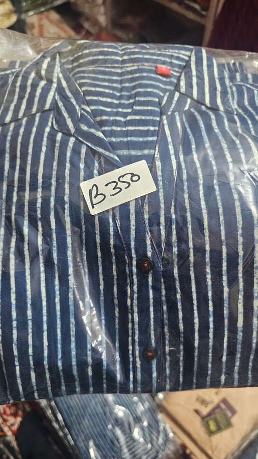 Pure cotton strips with two pockets of a two piece cordset (B350)