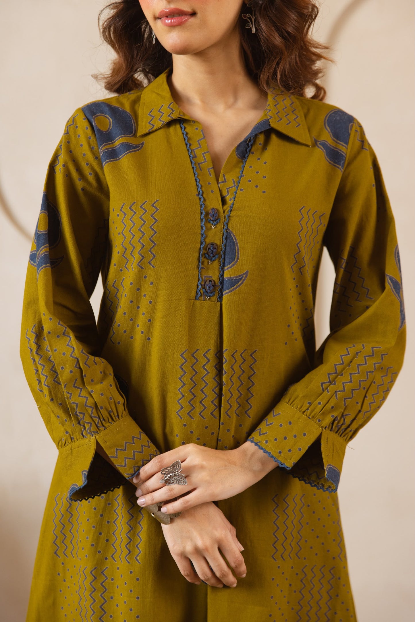 Handloom cotton smart two piece cordset (C281)