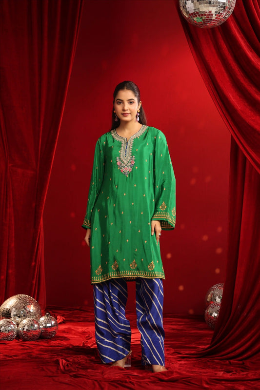Pure crape smart with farshi salwar two piece cordset (S402)