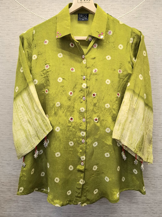 Pure crape bandani print smart shirt (C263)