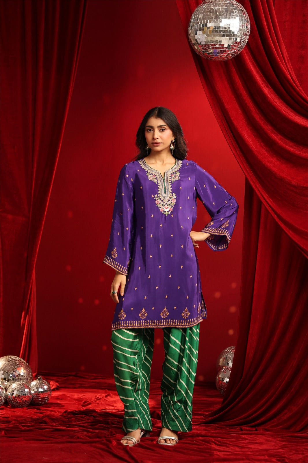 Pure crape smart with farshi salwar two piece cordset (S401)