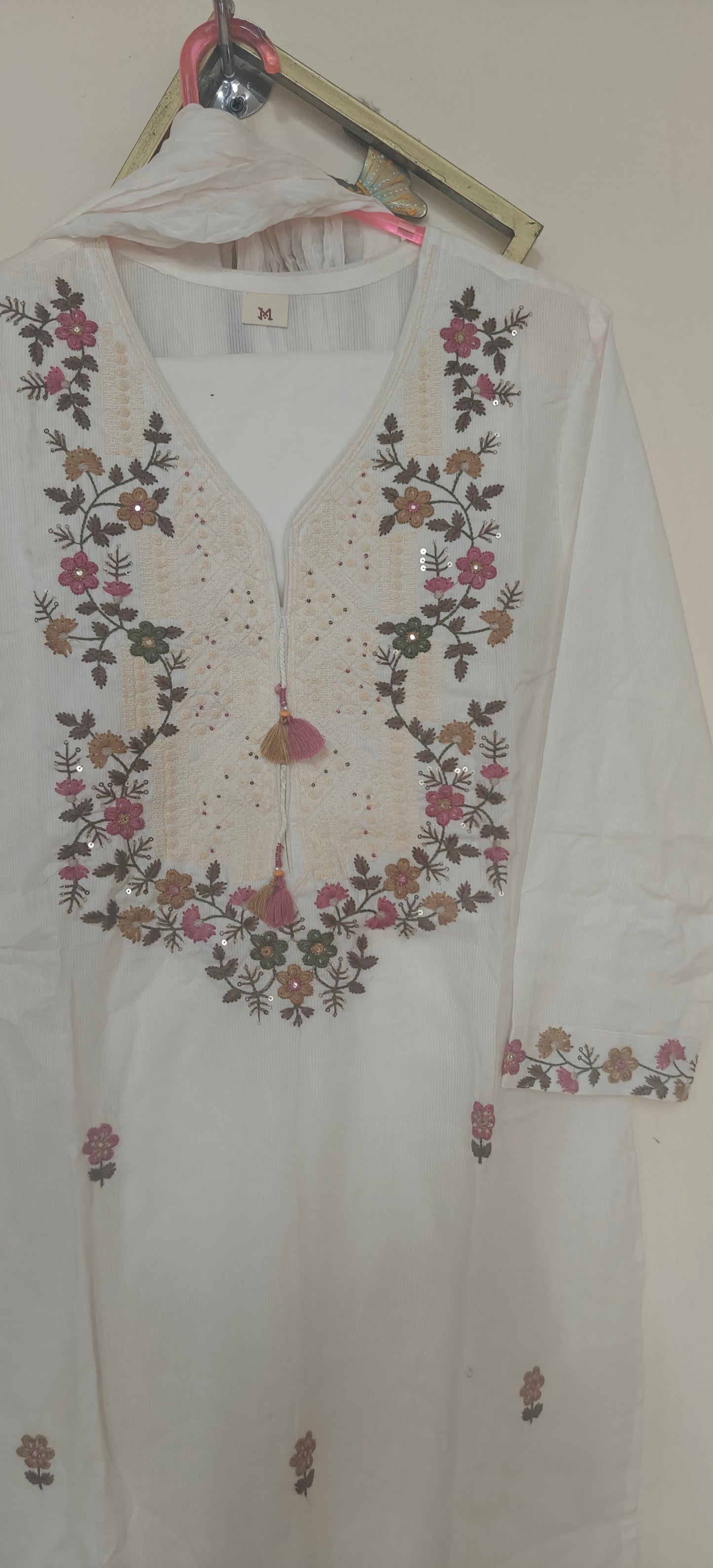 Pure cotton embroidered three piece set (D102)