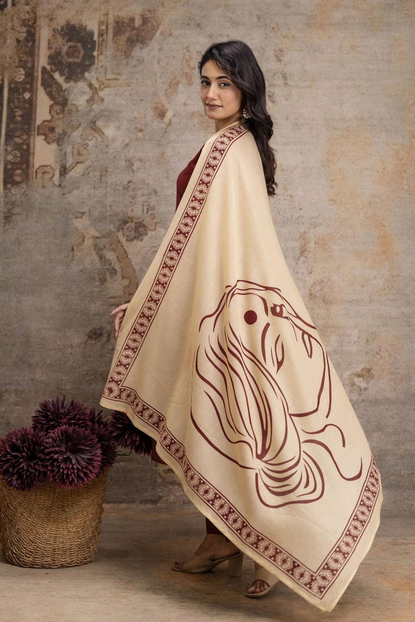 Pure cotton mahroon colour with embroidery three piece set (A1262)