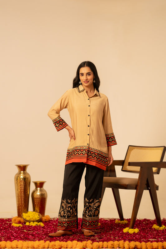 Pure Muslin fully embroidered two piece cordset (A1322)