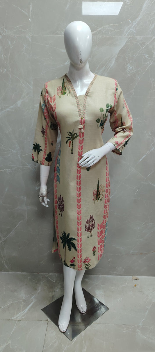 Pure linen only kurti (B473)