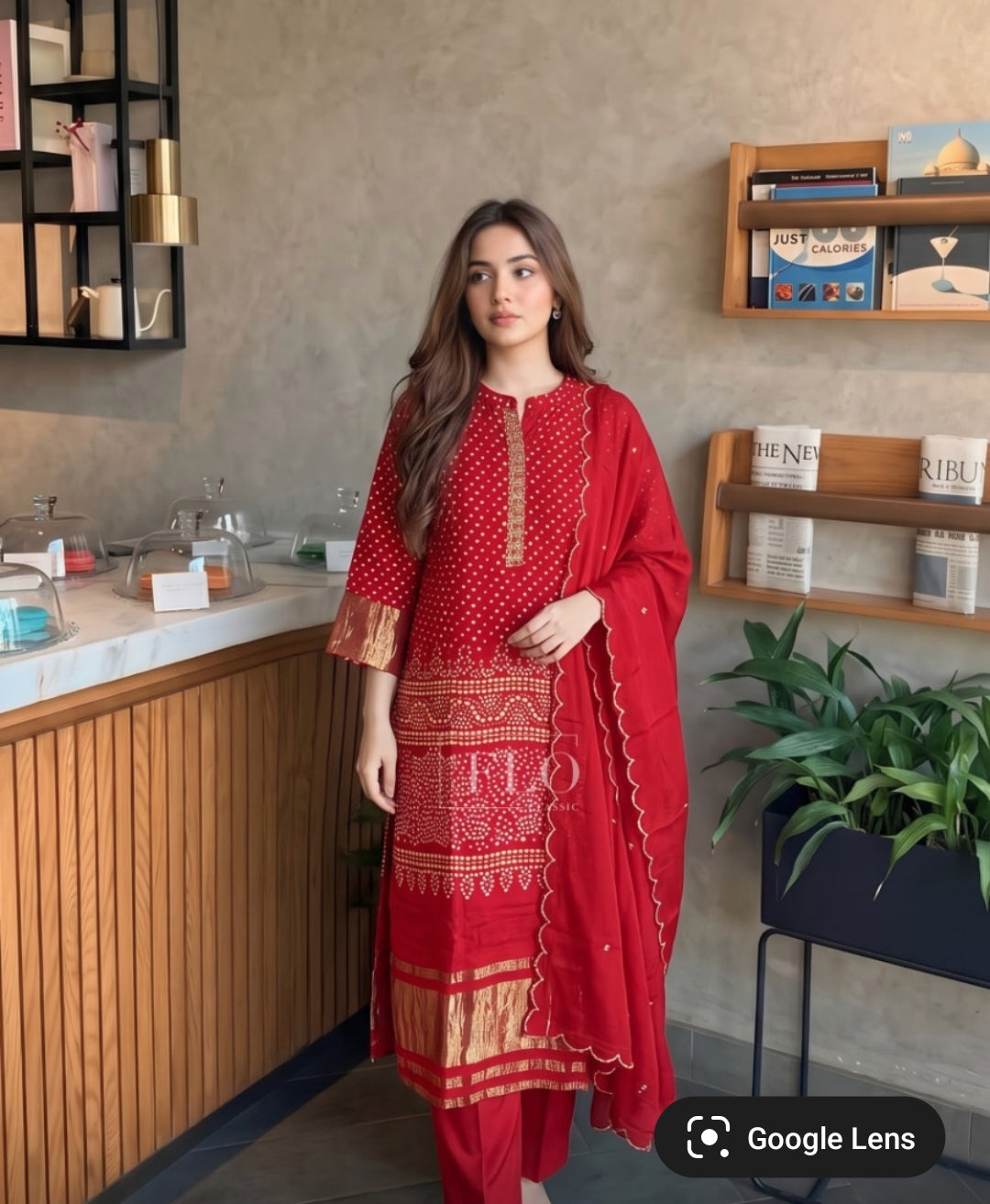 Pure gaji silk with lagdi border three piece set (C618)