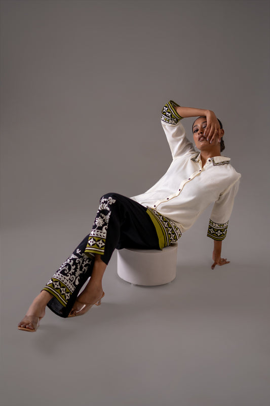 Pure muslin with lining fully embroidered smart two piece cordset (A375)