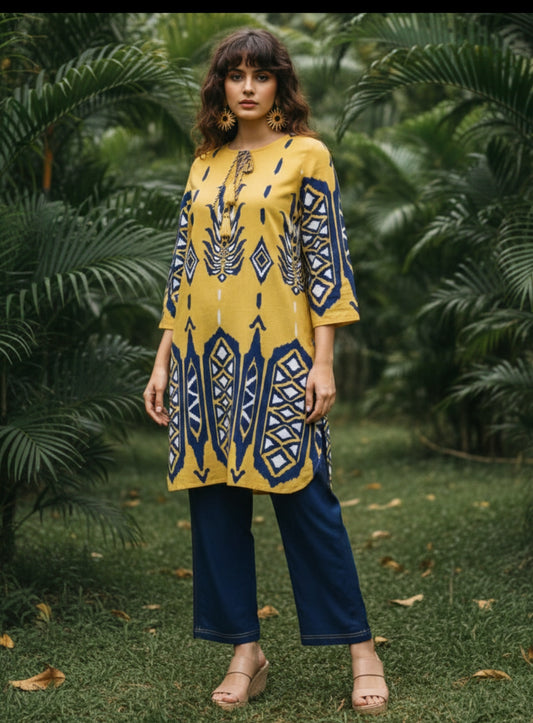 Cotton linen smart two piece cordset (B1030)