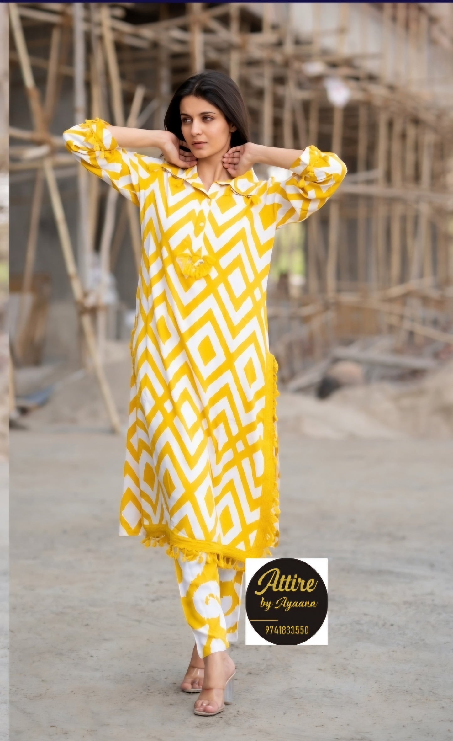 Mango yellow designer two piece cordset (P1)