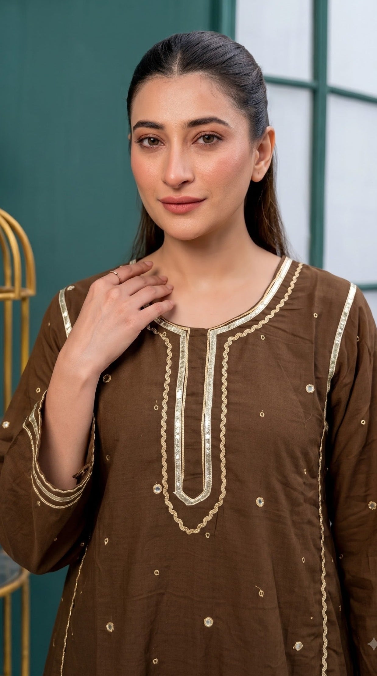 Mul cotton with lining smart two piece cordset (C532)