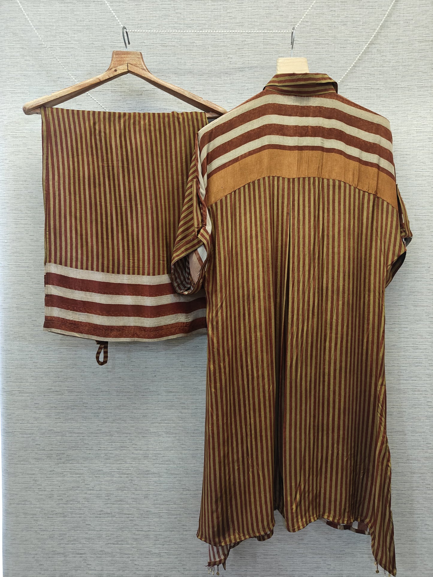 Natural crape strips smart two piece cordset (C165)
