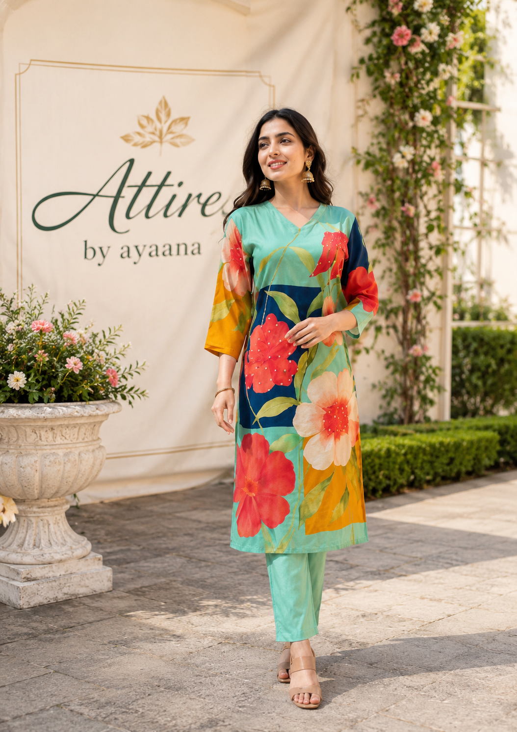 Pure muslin smart two piece set (B1031)
