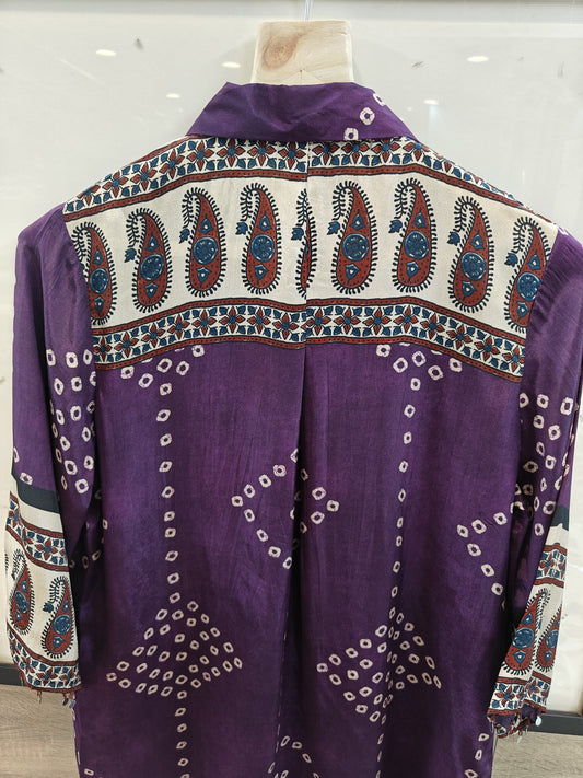 Pure crape bandani print shirt (B338)