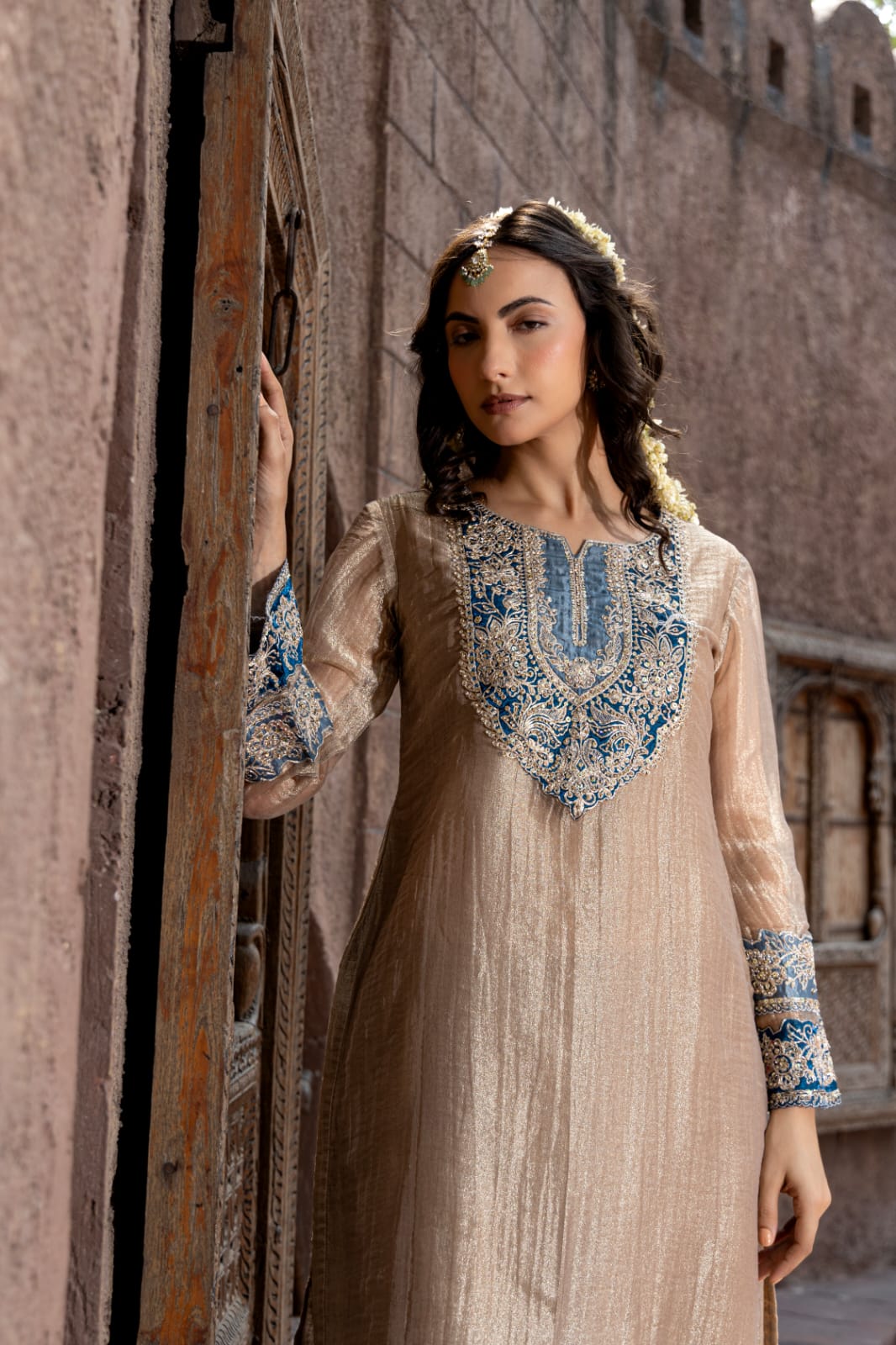 Pure tissue with applique work three piece set (S242)