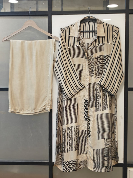 Pure crape smart two piece cordset (B614)