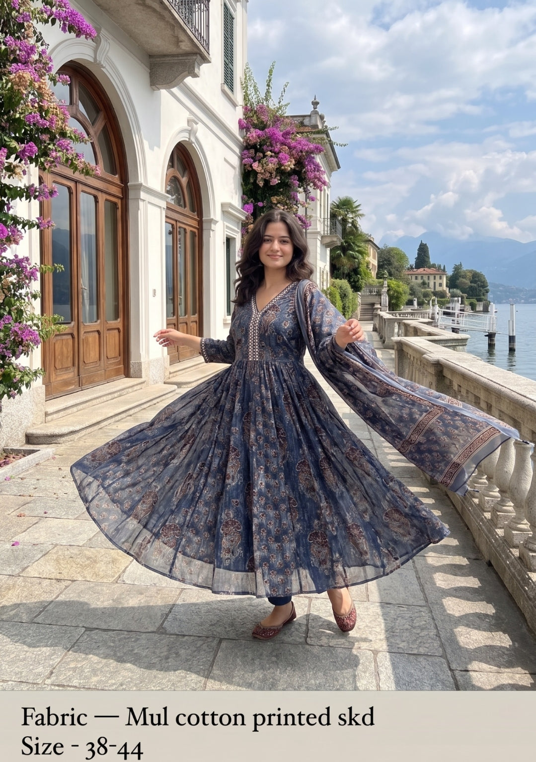 Mul cotton with lining three piece set (C386)