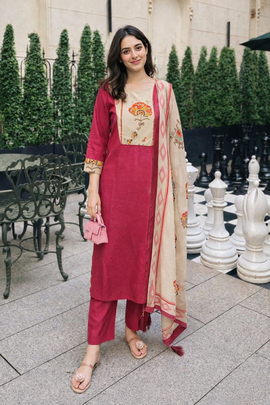 Pure cotton digital print smart three piece set (B466)