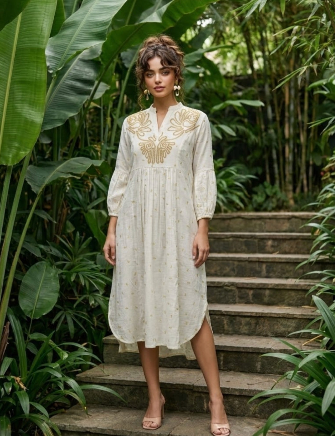 Cotton with lining one piece dress (C145)