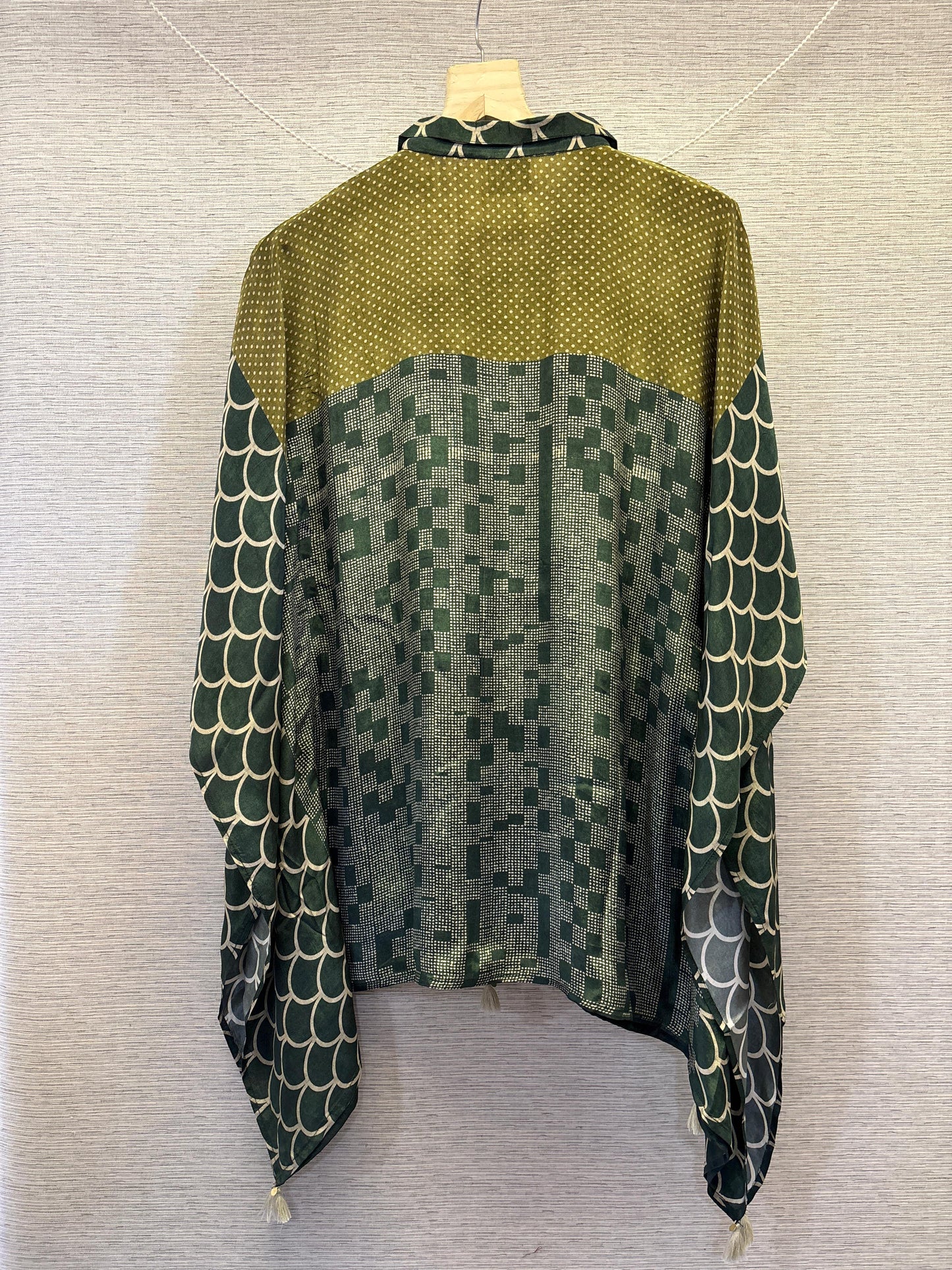 Pure muslin silk kaftan style top loose fit upto 46 size (S199)