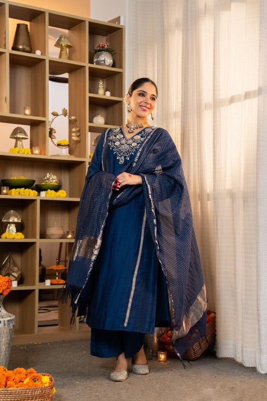Santoori silk with lining three piece set (S278)