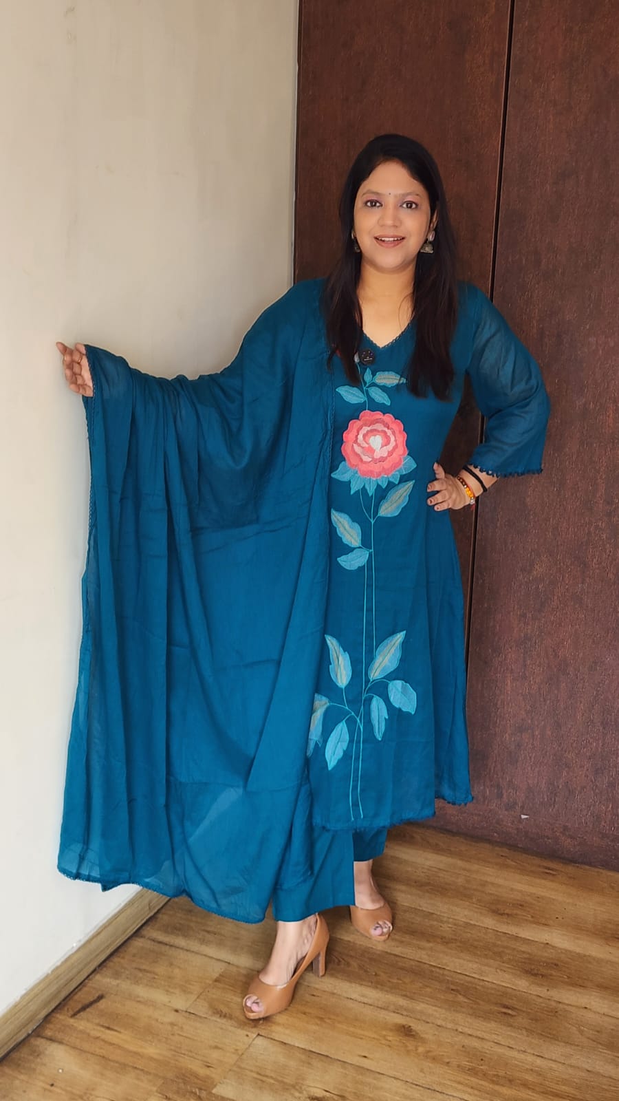 Blue pure cotton three piece set (A1394)