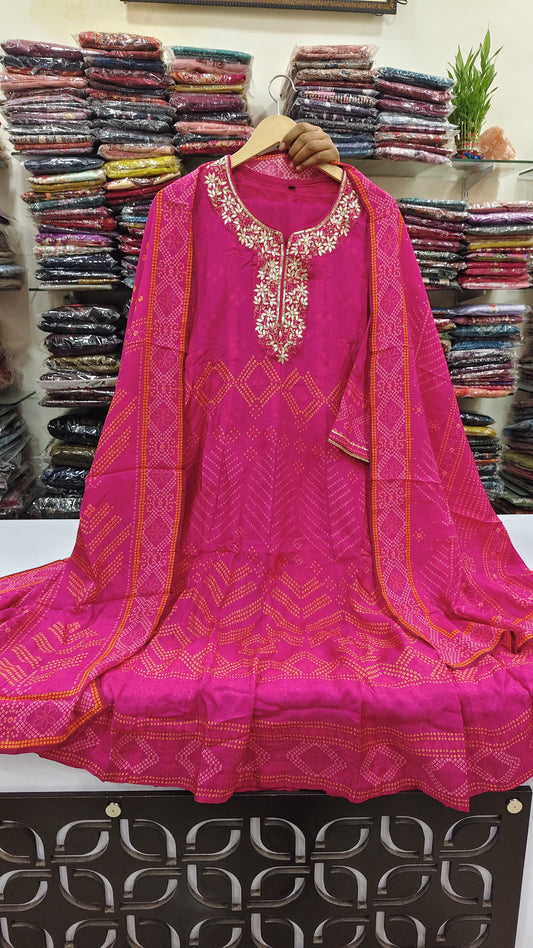 Pure muslin with gota work three piece set (A1310)