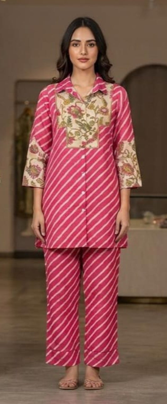 Pure muslin Lehriya two piece cordset (C244)