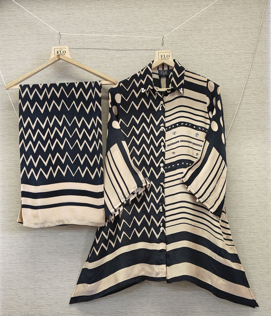Crape designer smart two piece cordset (C156)