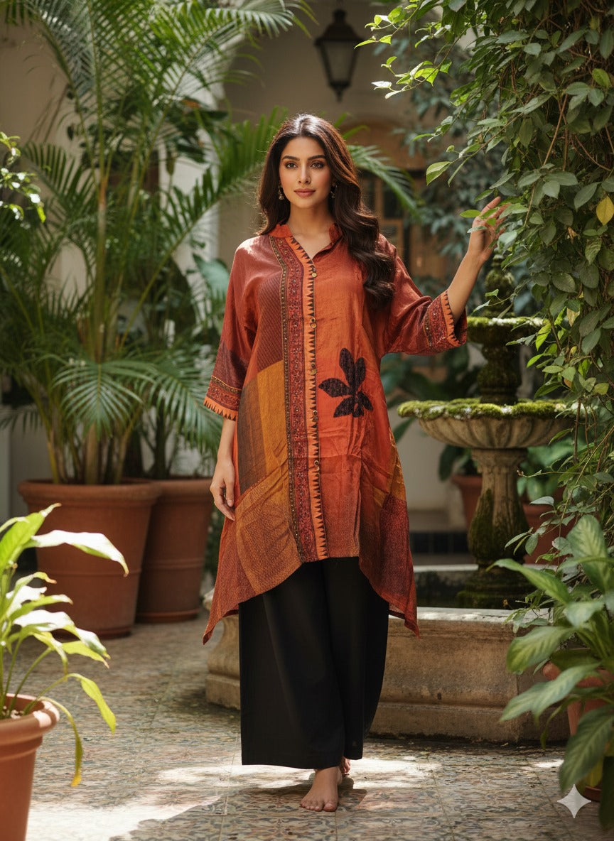 Pure crape designer two piece cordset (A1369)