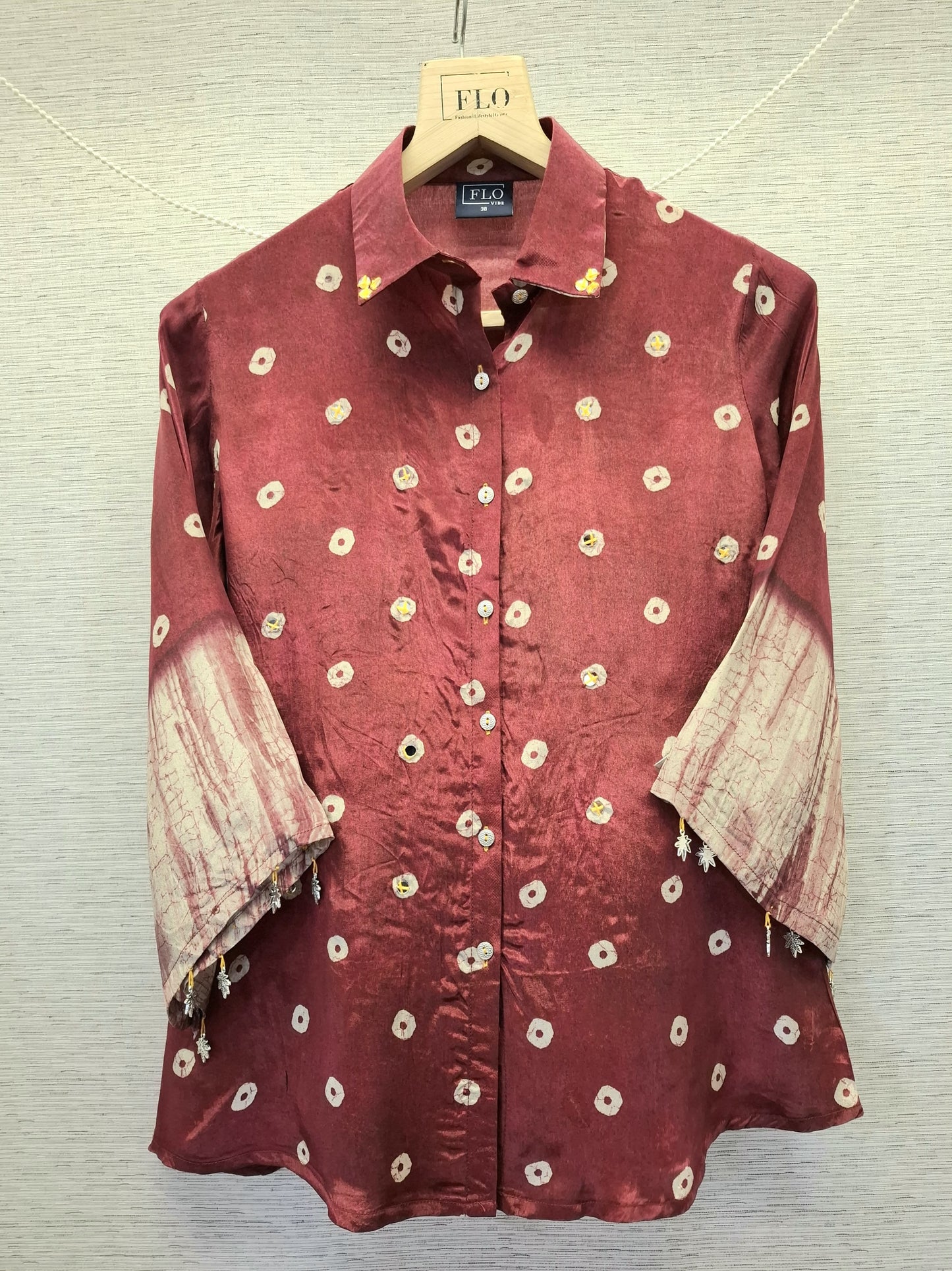 Natural crape bandani print smart shirt (C261)
