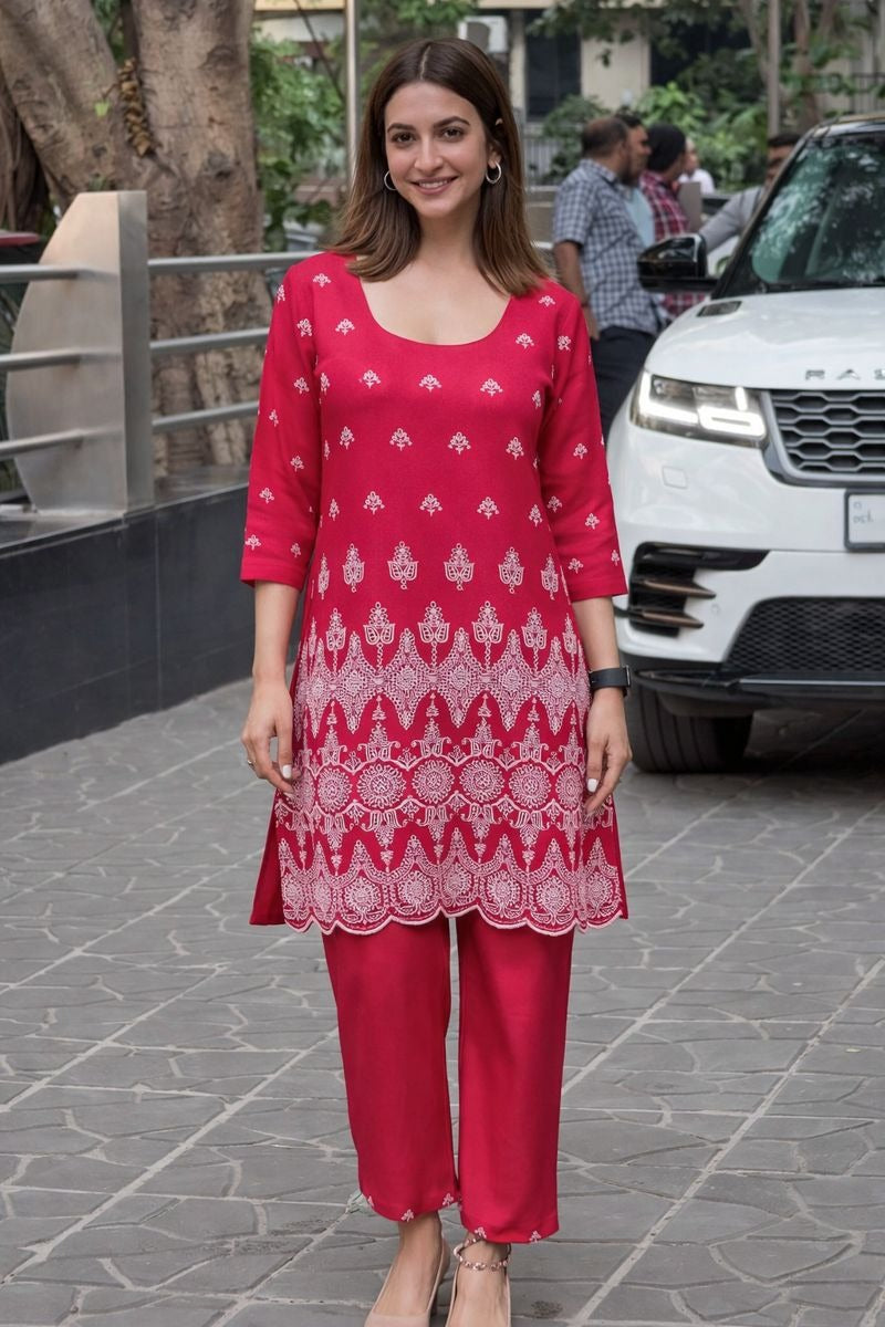 Shifli coord on vatican silk bright pink (A1530)