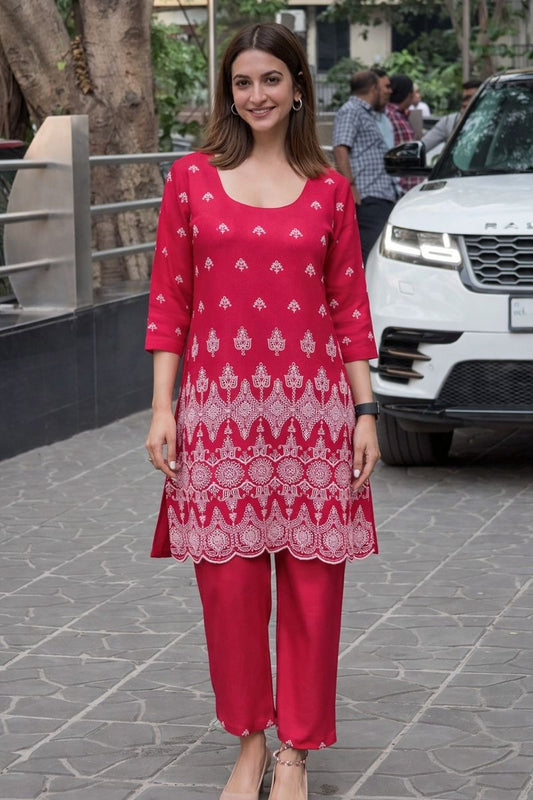 Shifli coord on vatican silk bright pink (A1530)