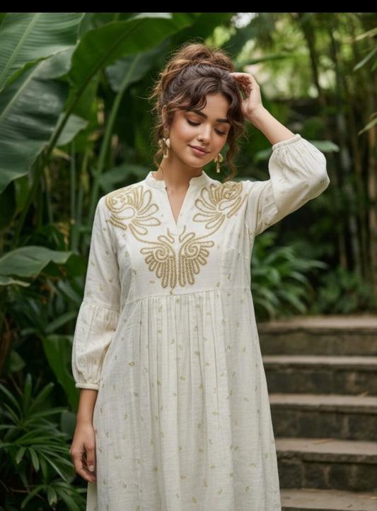 Cotton with lining one piece dress (C145)