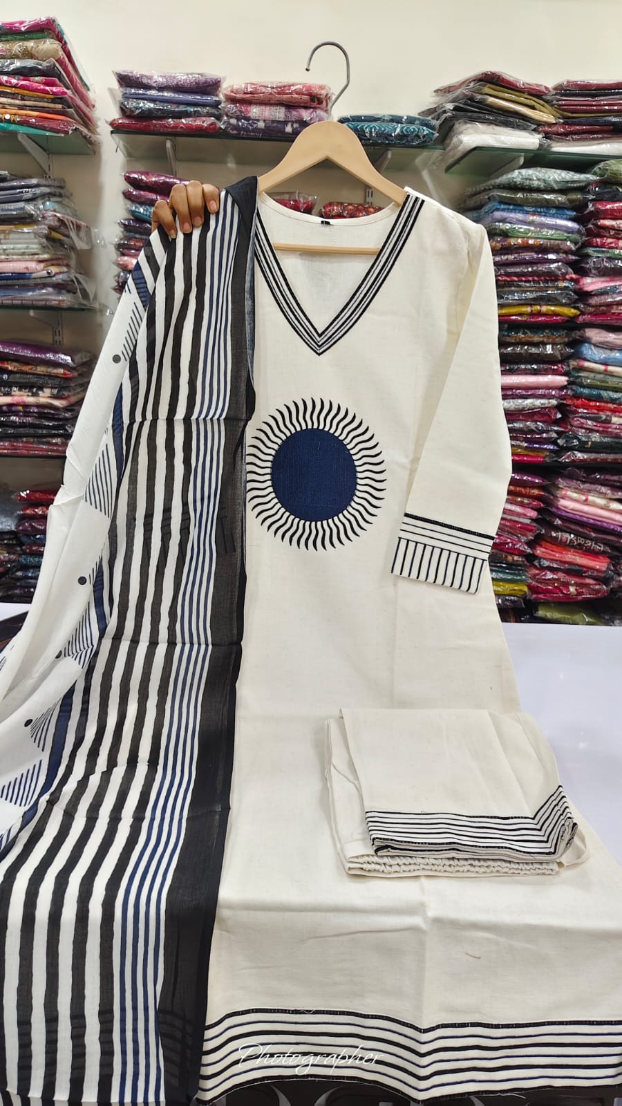 Pure cotton with a lining three piece set (B566)