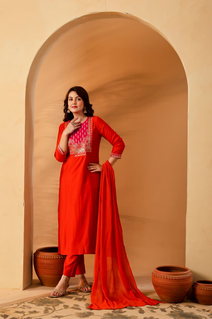 Pure Muslin three piece set (A803)
