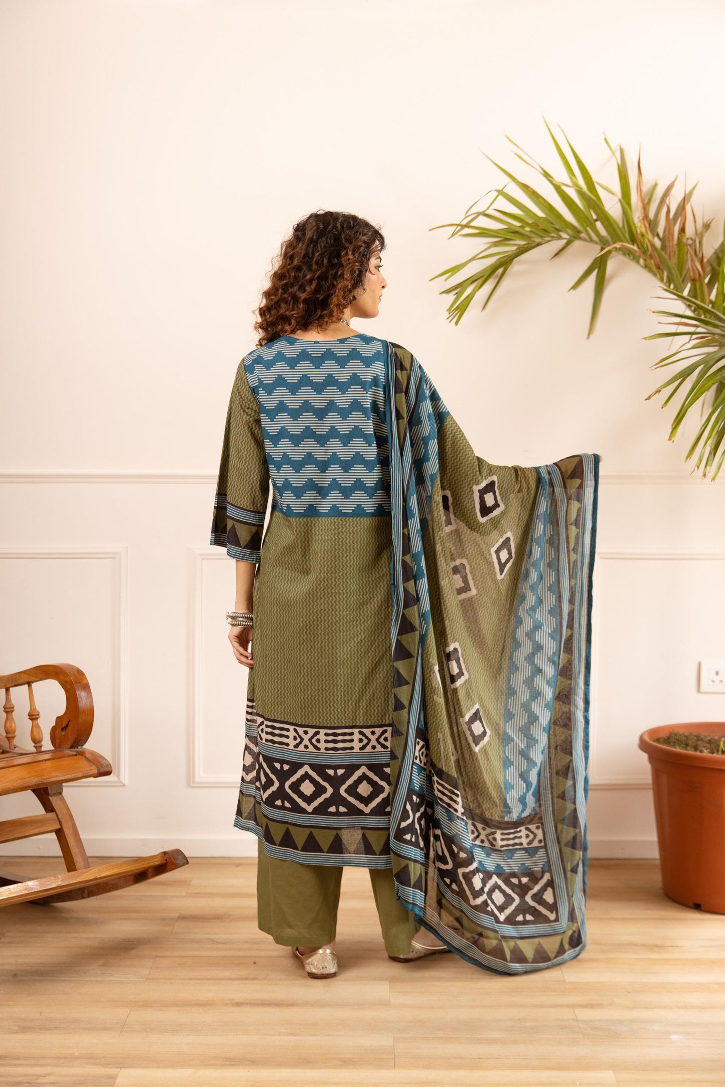 Pure cotton ajrakh print must buy a three piece set (B431)