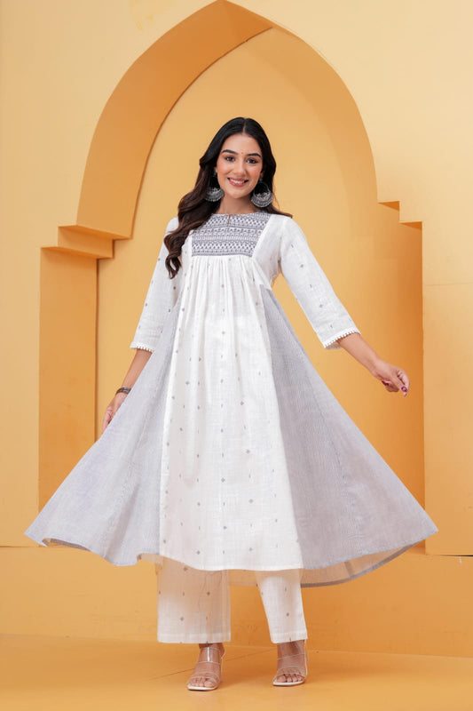 Cotton linen A line smart two piece cordset (B391)