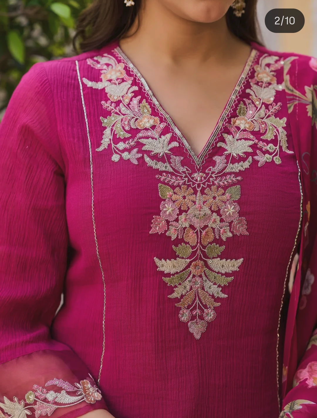 Crush cotton with lining A line kurta with mul lining and designer soft organza dupatta three piece set (B192)