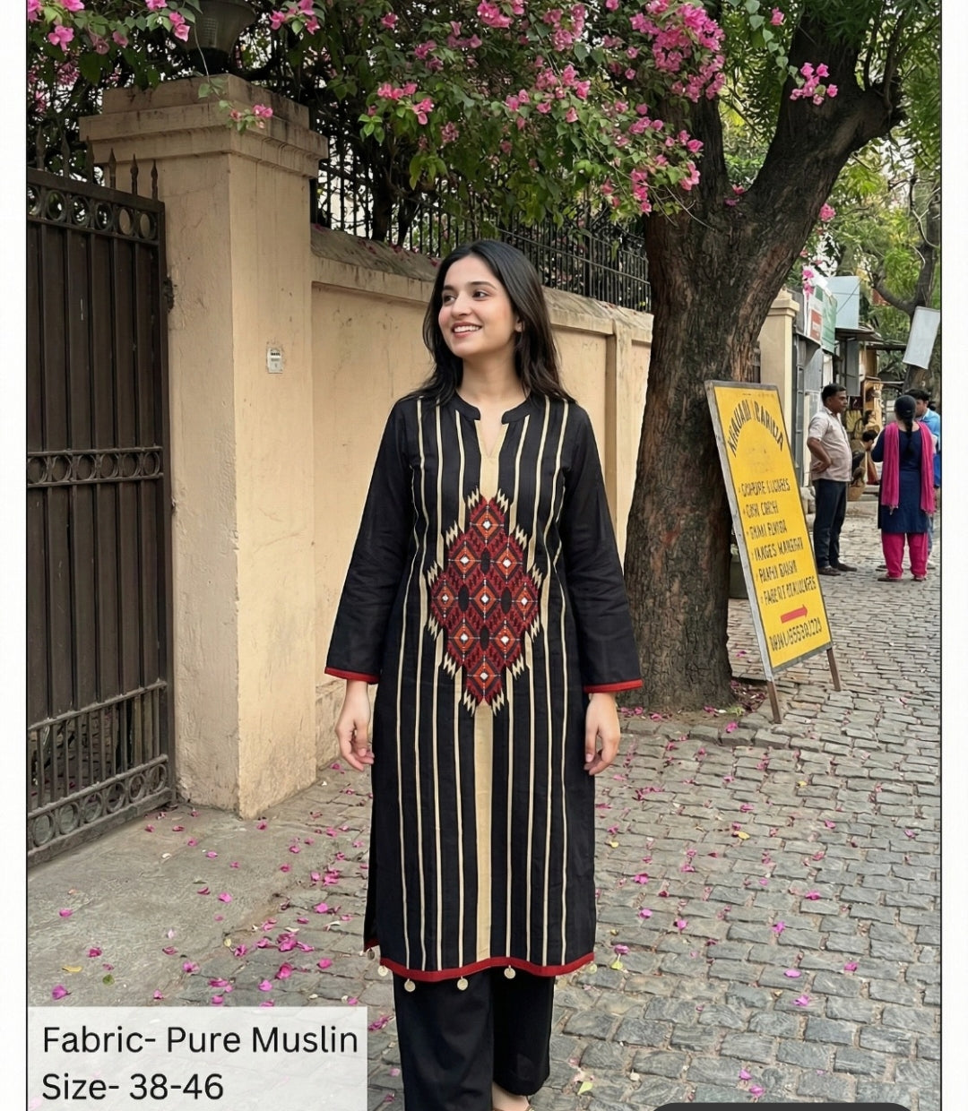 Pure muslin digital print smart two piece cordset (A1797)