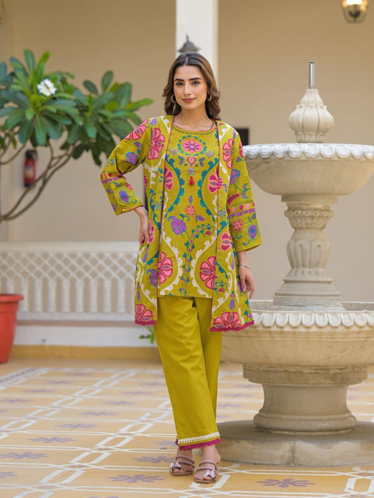 Stylish three piece cotton cordset (A1272)