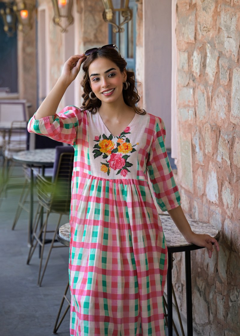 Linen one piece dress (B739)