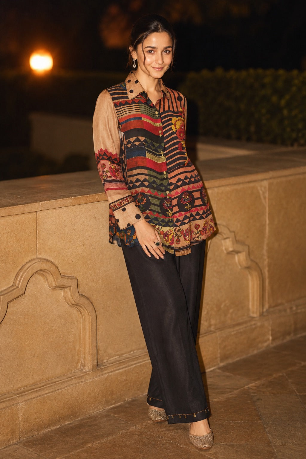 Crape digital print smart two piece cordset (S394)