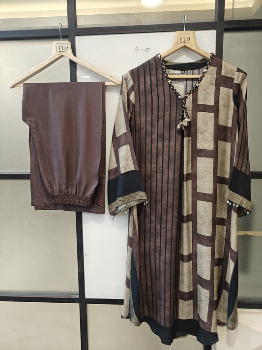 Pure crape two piece cordset (B415)