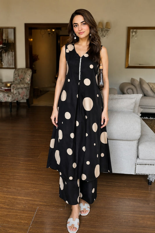Cotton liva smart two piece cordset with additional half sleeves (S209)