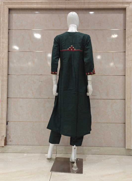 Pure cotton with kota doriya dupatta stylish three piece set (C570)