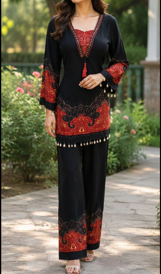 Cotton modal smart two piece cordset (C493)