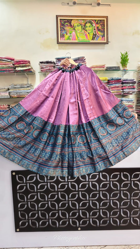 Purple gaji silk skirt (A860)